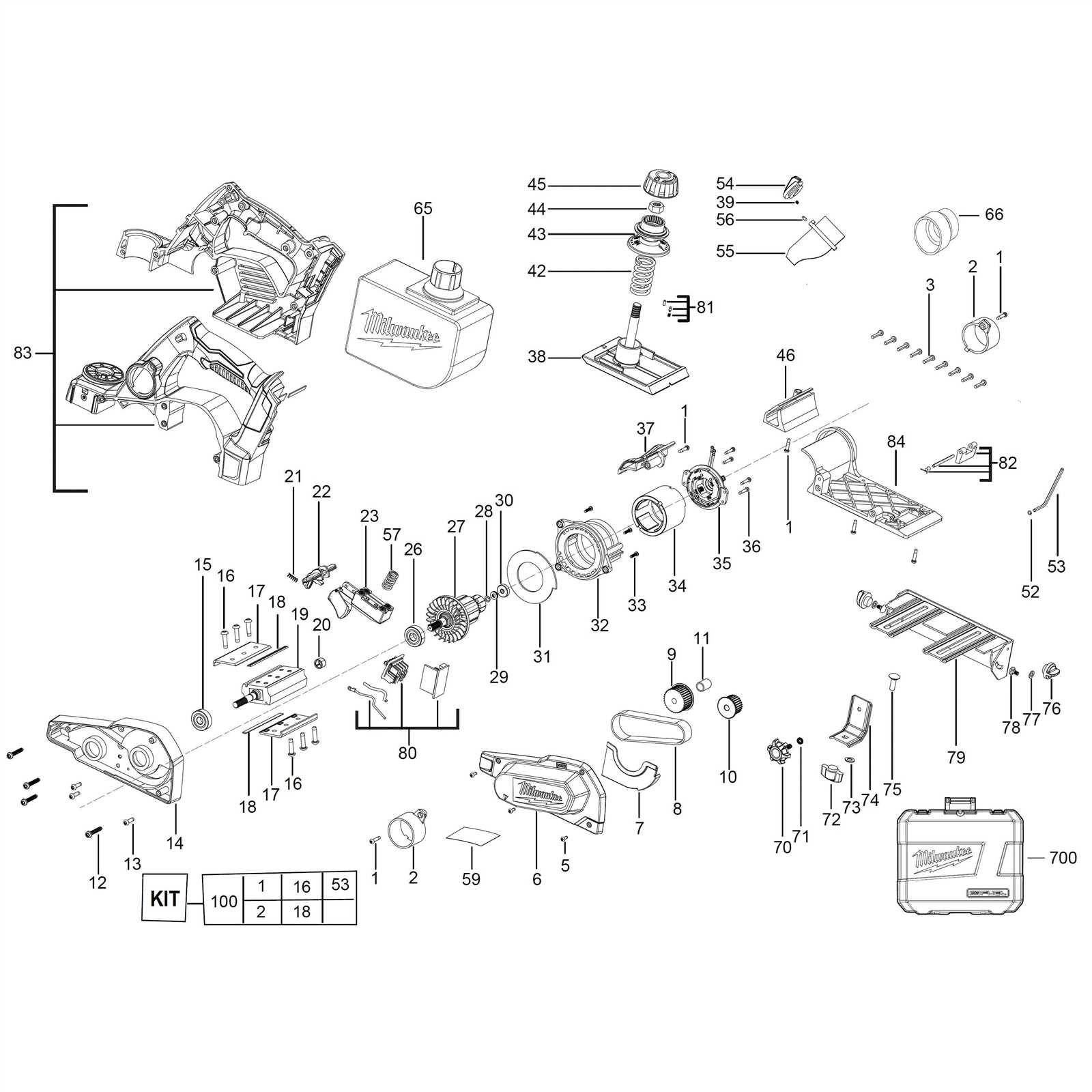 milwaukee parts diagram