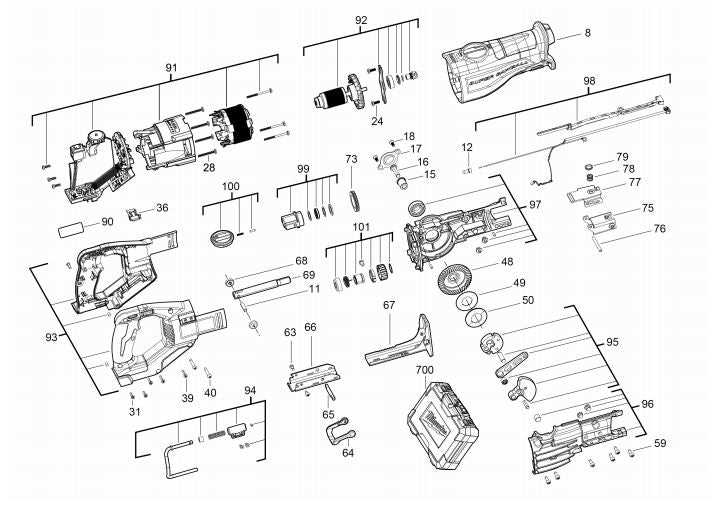 milwaukee sawzall 6519 30 parts diagram