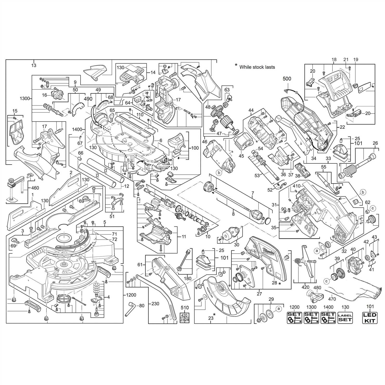 milwaukee table saw parts diagram