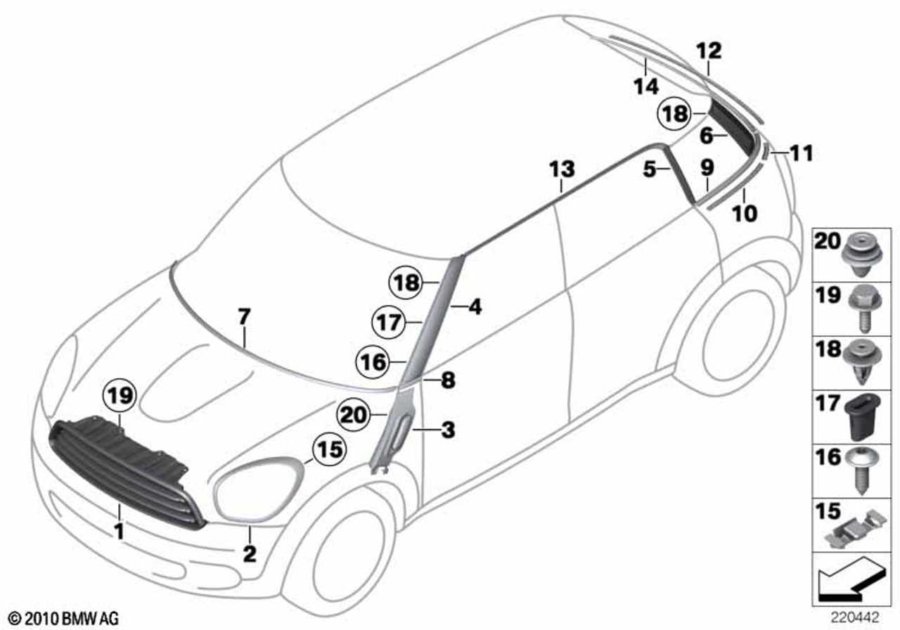 mini countryman parts diagram