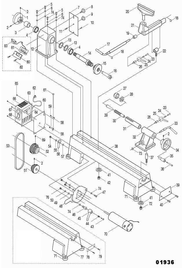 mini lathe parts diagram