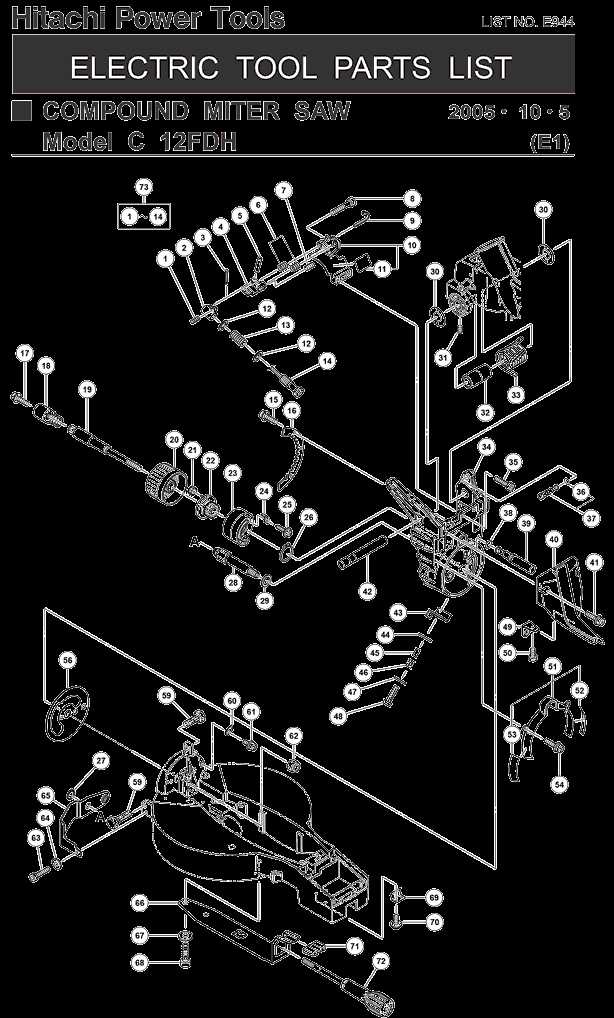 miter saw parts diagram