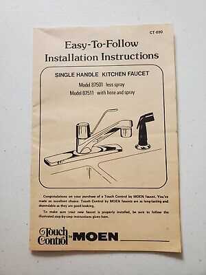 moen single handle kitchen faucet parts diagram