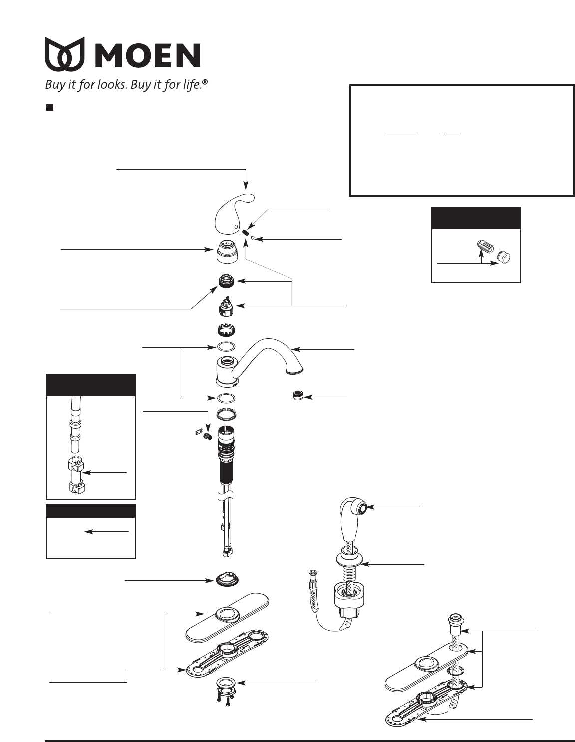 moen single handle kitchen faucet parts diagram