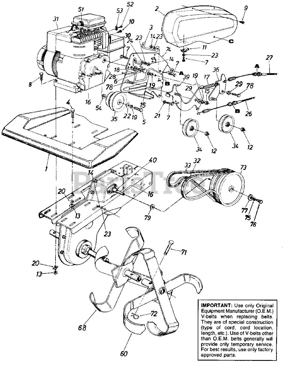 montgomery ward tiller parts diagram