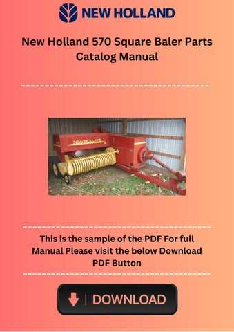 new holland 570 baler parts diagram