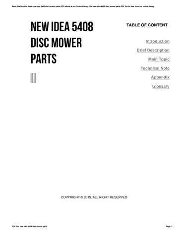 new idea 5408 disc mower parts diagram