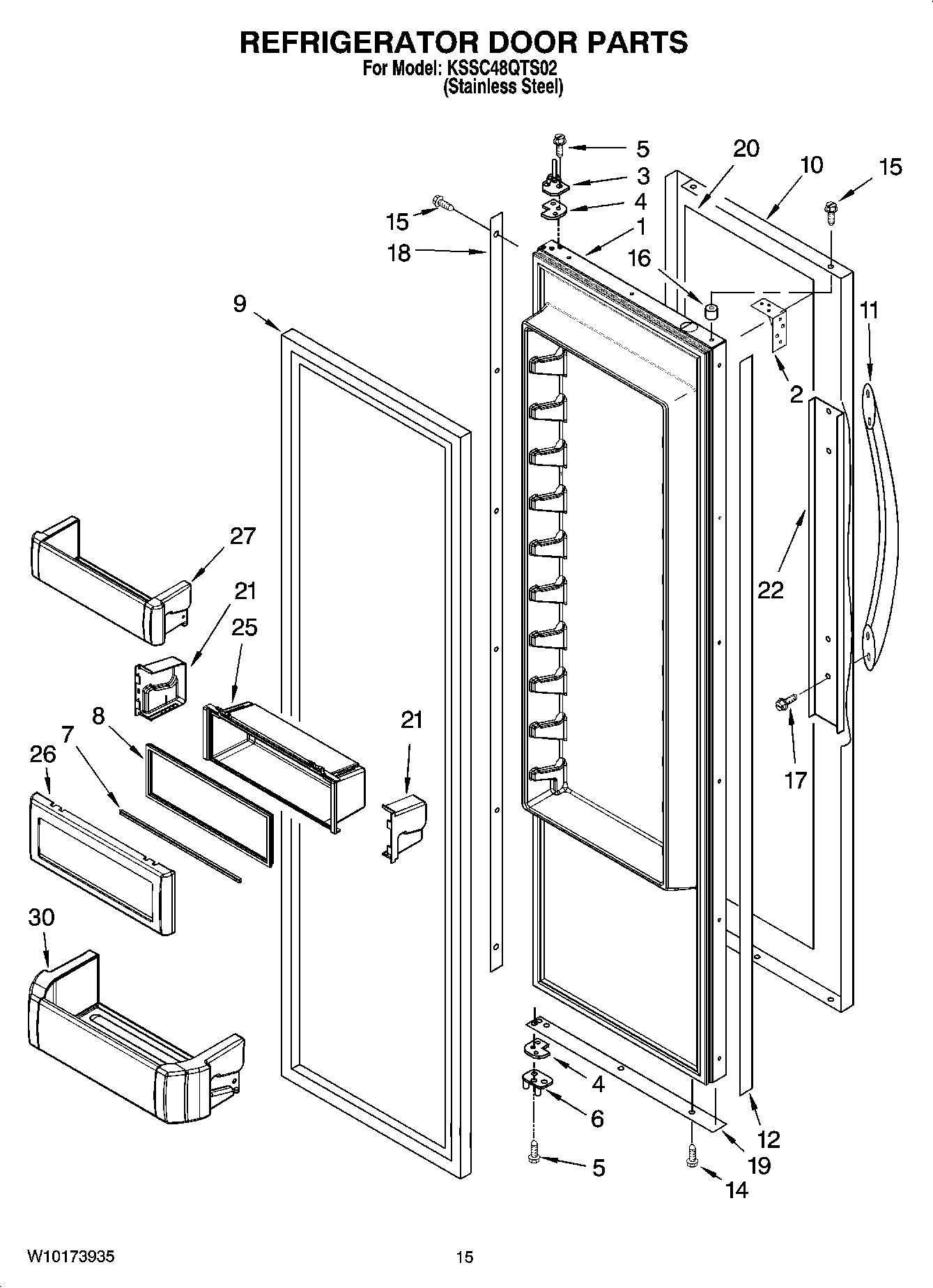 parts diagram for kitchenaid refrigerator