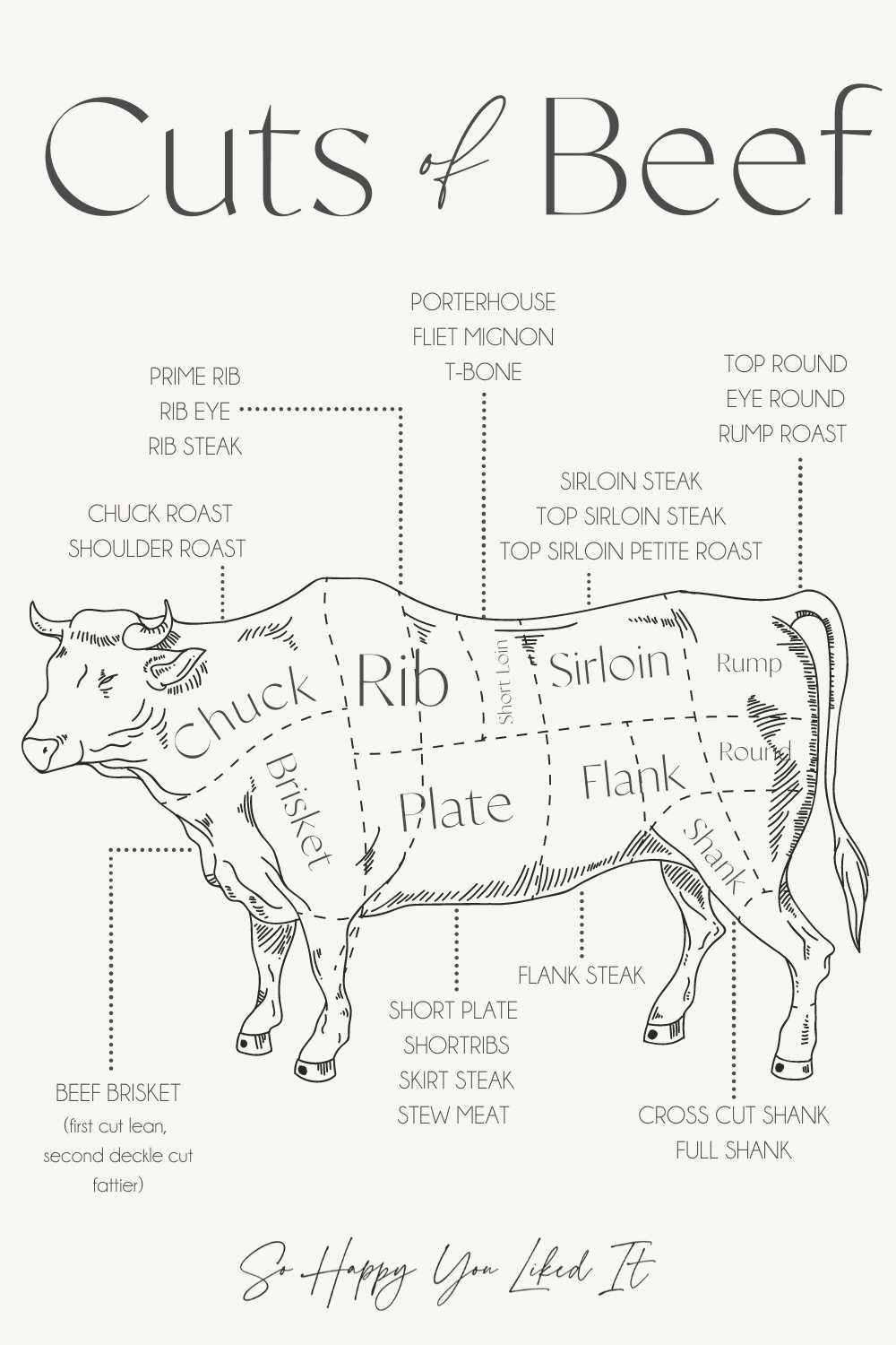 parts of a brisket diagram