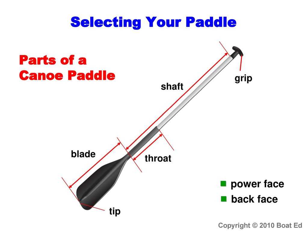 parts of a canoe paddle diagram