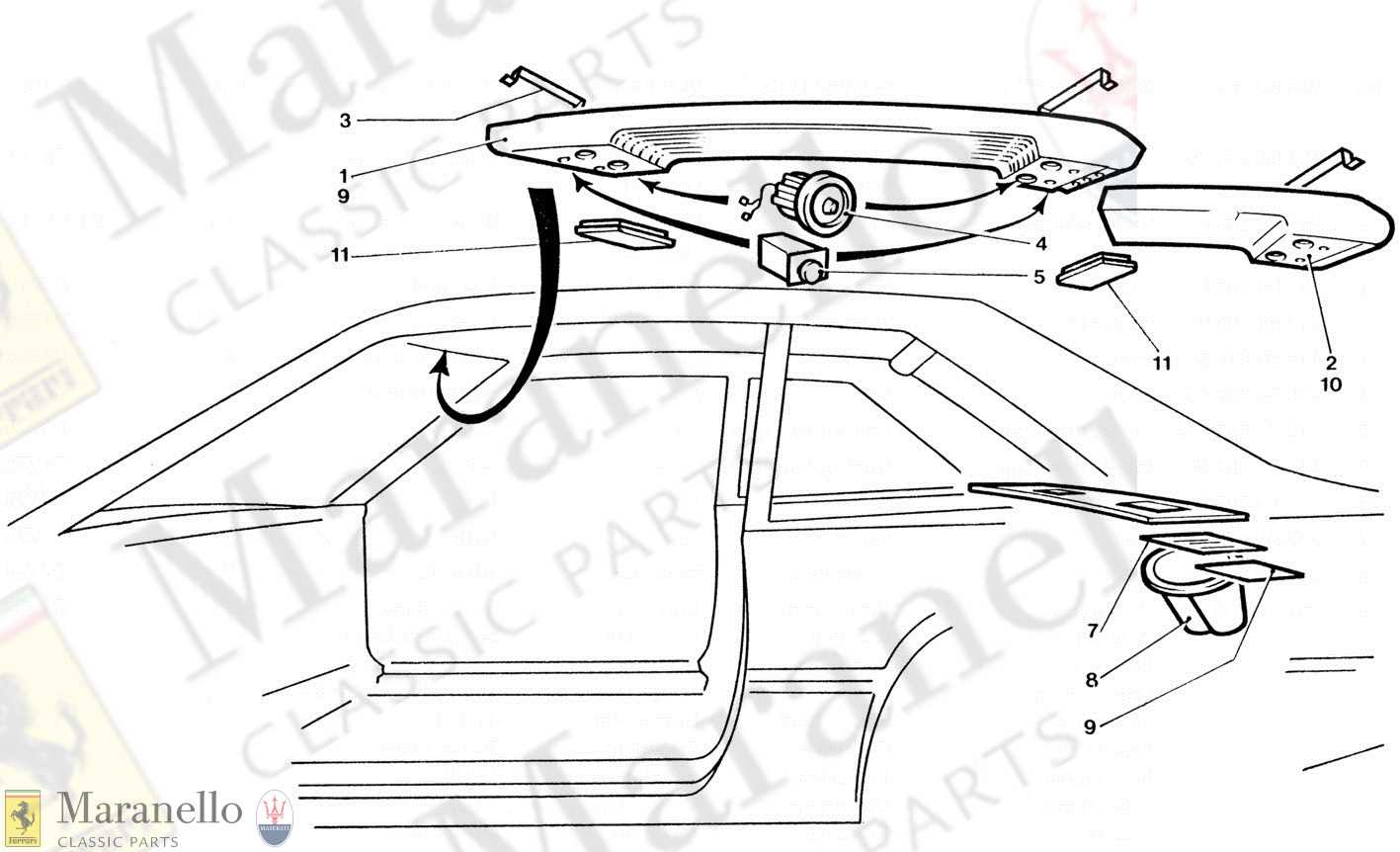 parts of a car interior diagram