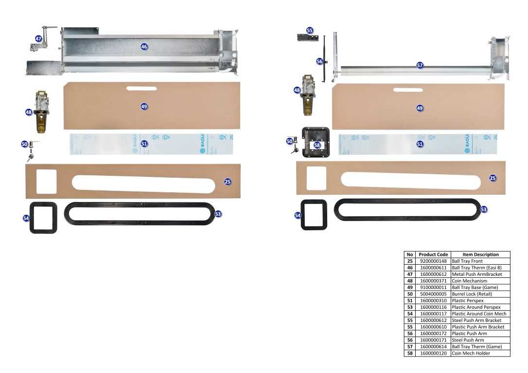 parts of a pool table diagram