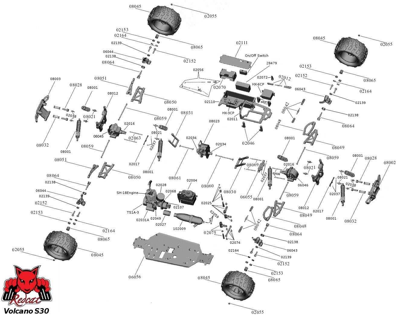 redcat volcano epx parts diagram
