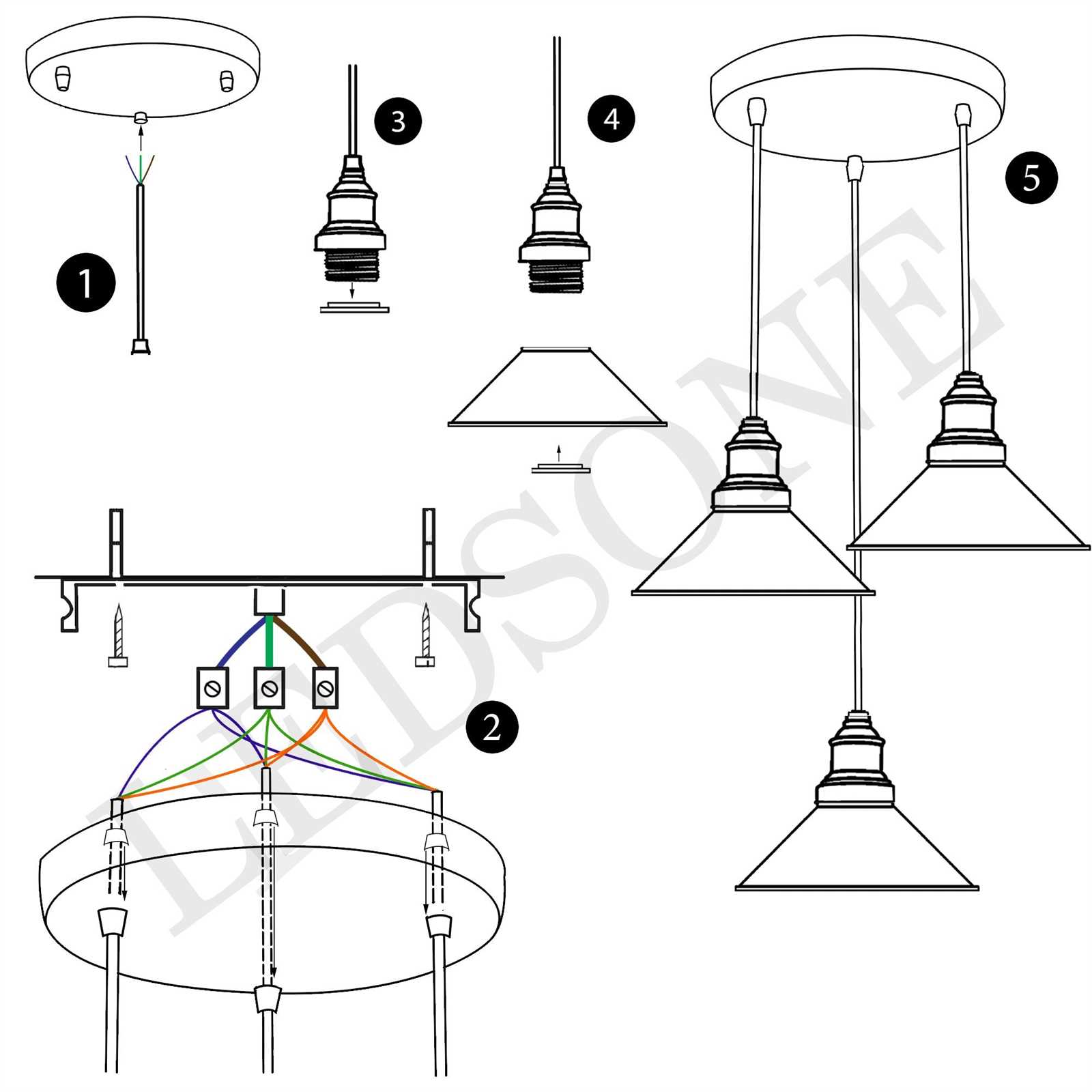 ceiling light parts diagram