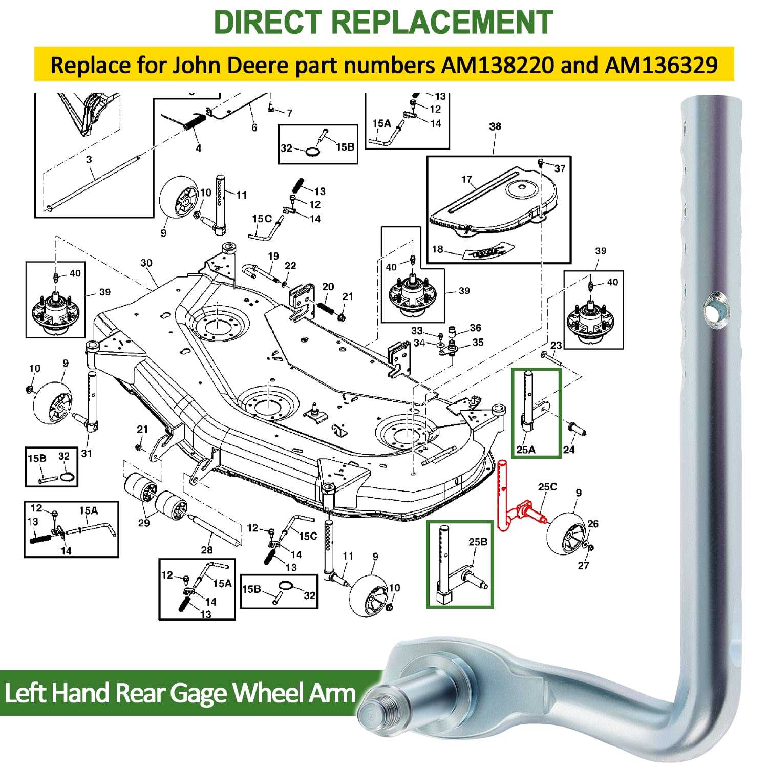 john deere x320 54 mower deck parts diagram