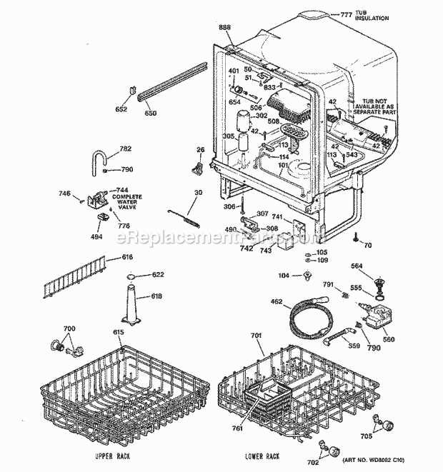 diagram dishwasher inside parts