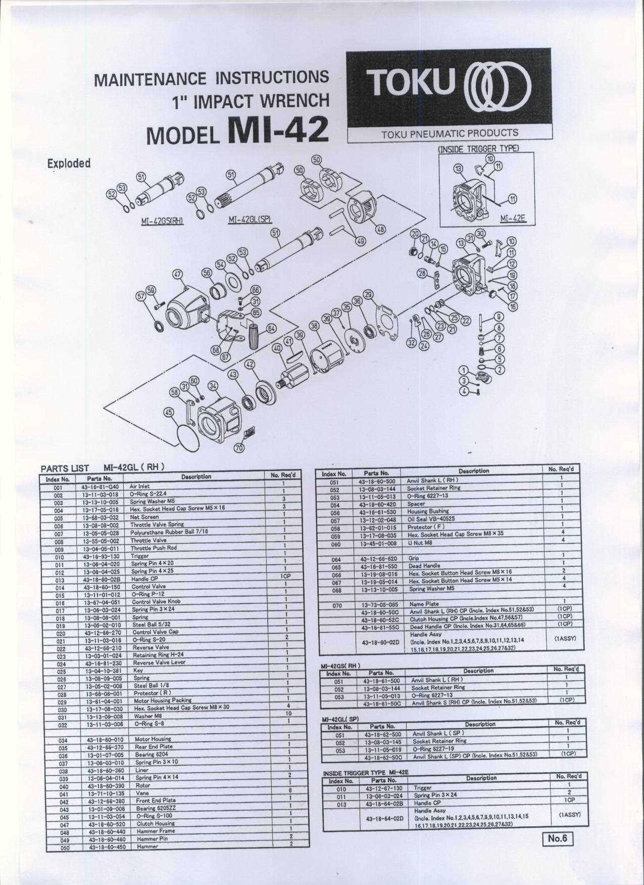 air impact wrench parts diagram