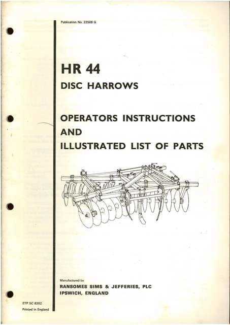 allis chalmers disc harrow parts diagram