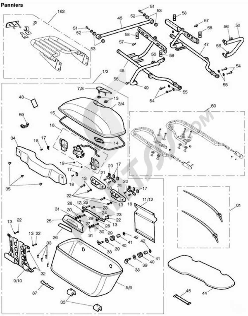 harley saddlebag parts diagram