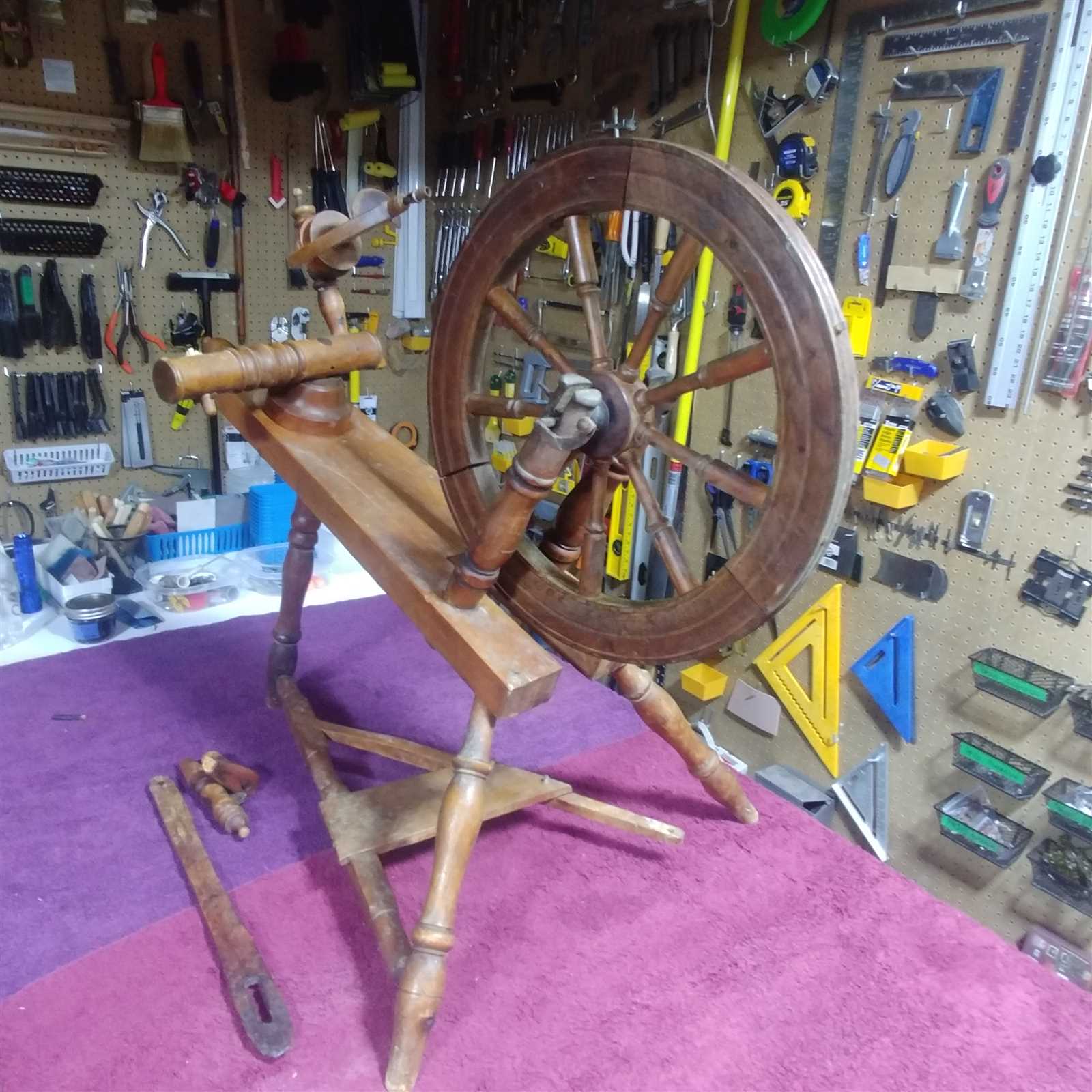 antique spinning wheel parts diagram