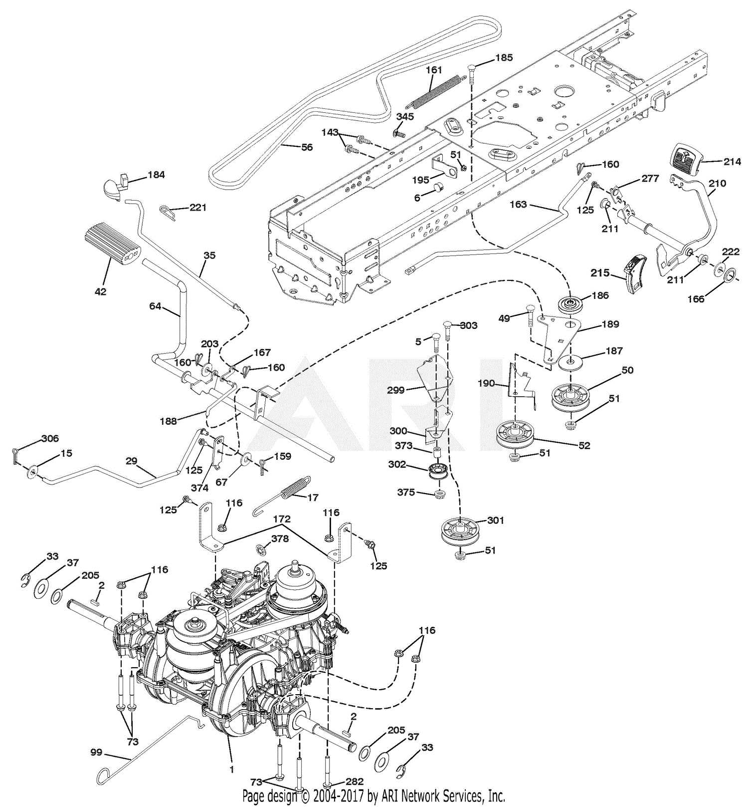 ariens 42 inch riding mower parts diagram