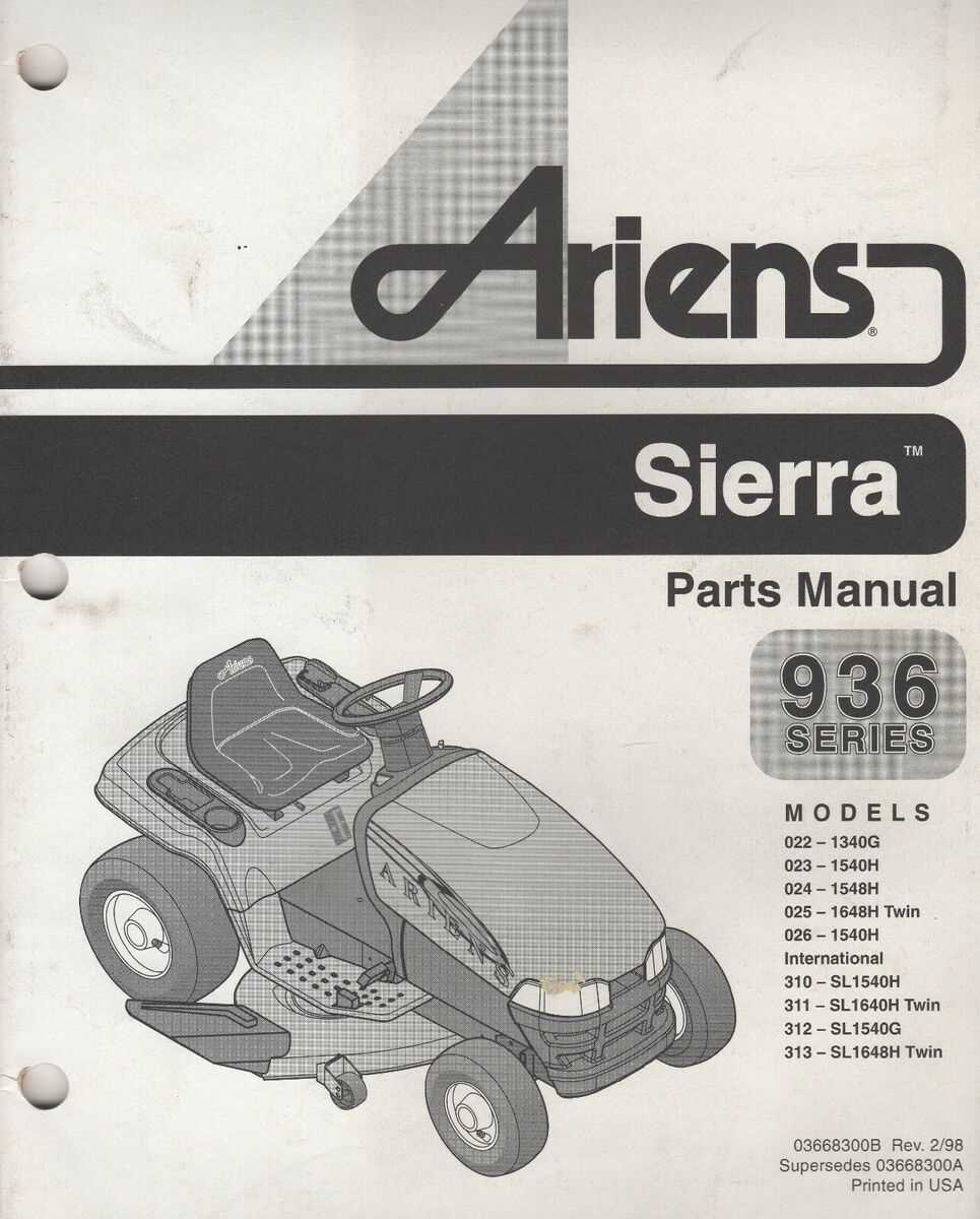 ariens mower parts diagram