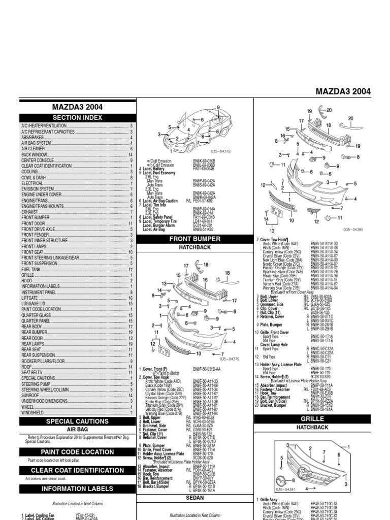 mazda parts diagram catalog