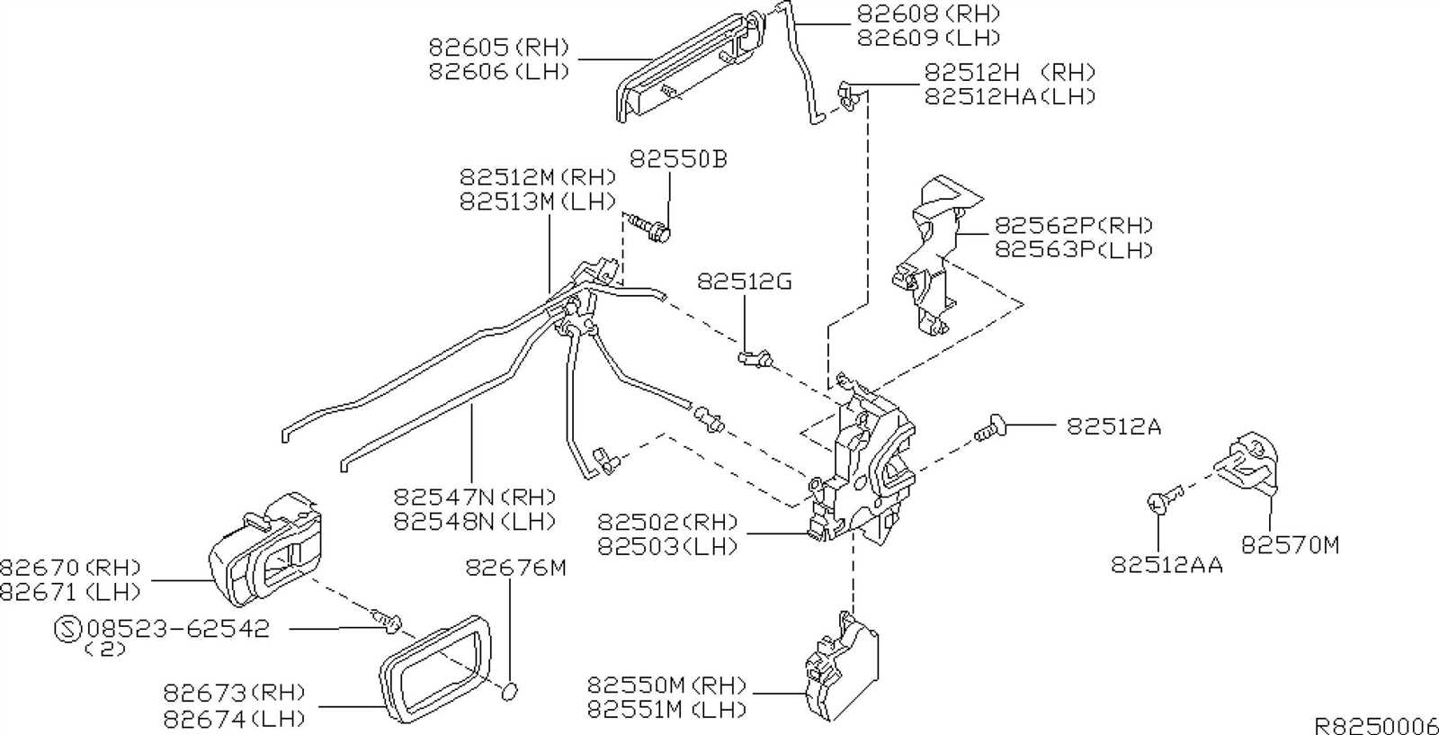 auto door parts diagram