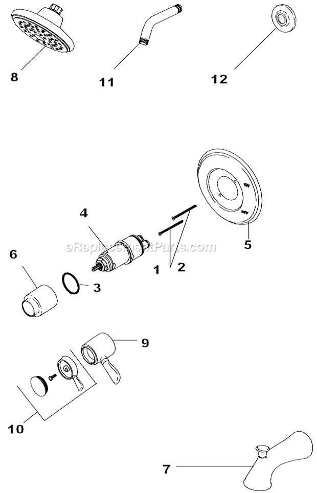 delta shower head parts diagram