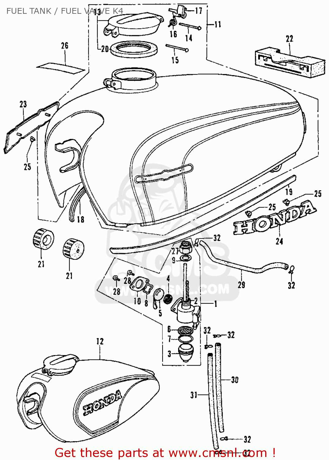 1972 honda cb350 parts diagram