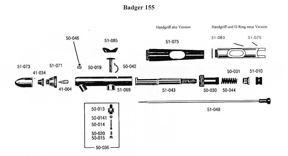 badger airbrush parts diagram