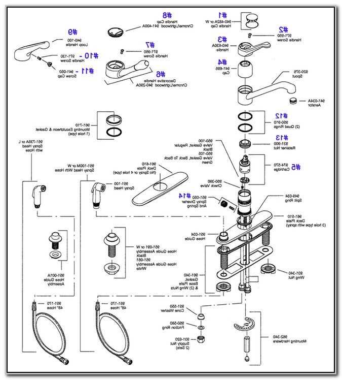 bath faucet parts diagram