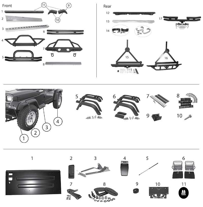 jeep wrangler yj parts diagram