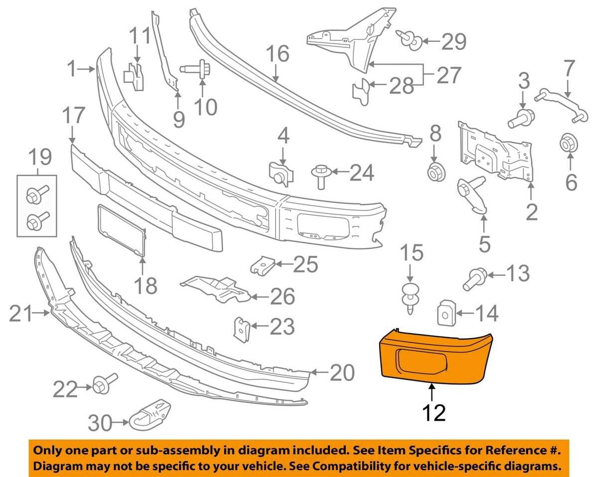 2013 ford f150 front bumper parts diagram