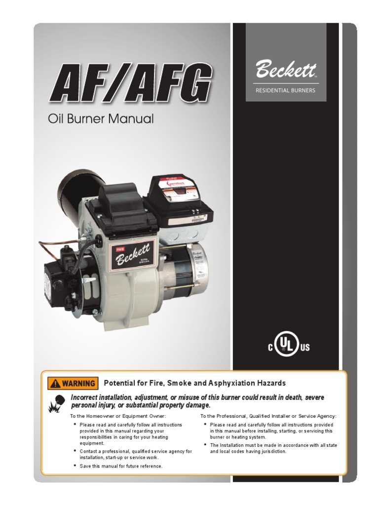 beckett afg oil burner parts diagram