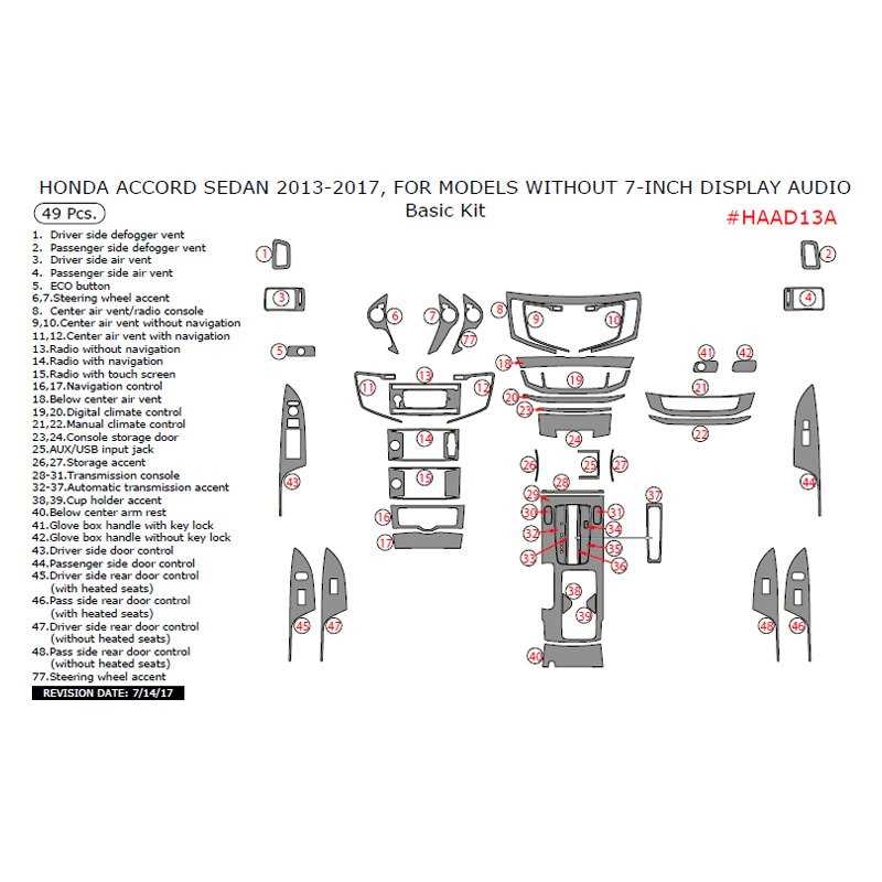 honda accord interior parts diagram