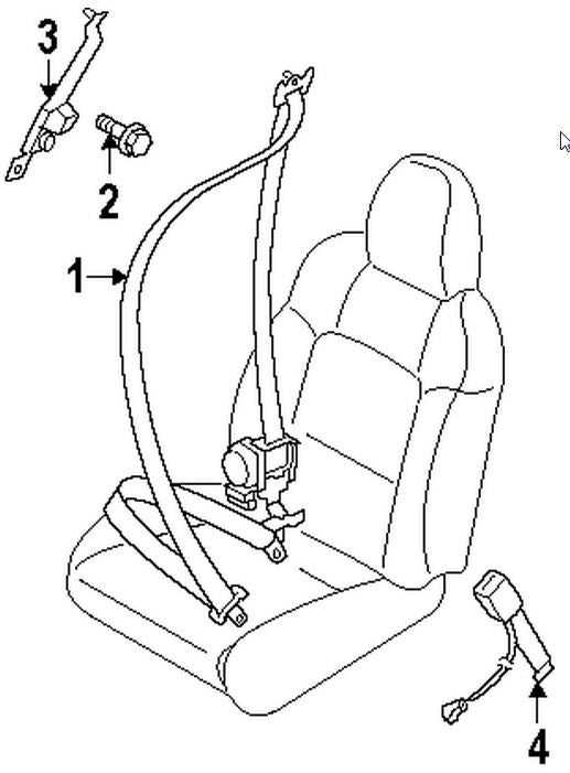 belt buckle parts diagram