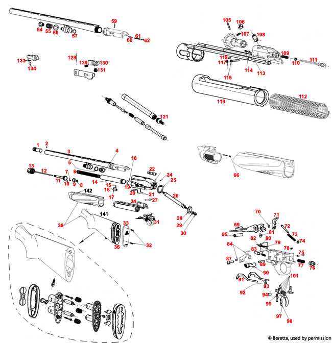 beretta a400 xcel parts diagram