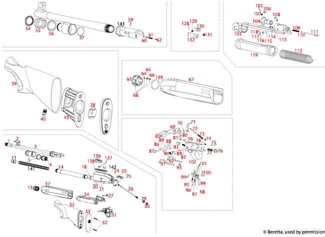 beretta a400 xcel parts diagram