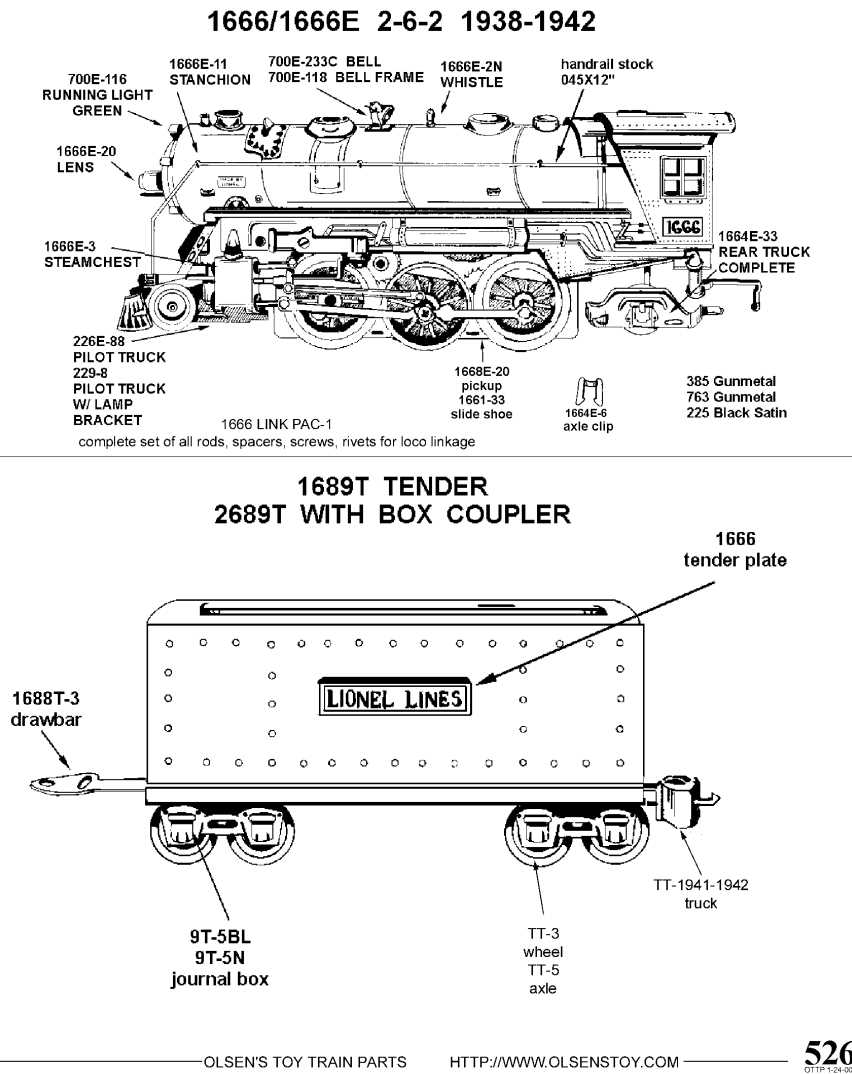 lionel 1666 parts diagram