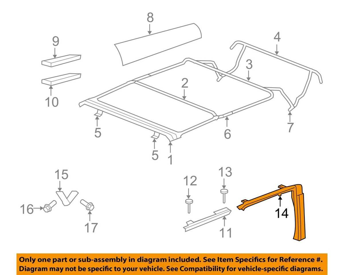 jeep wrangler jku soft top parts diagram