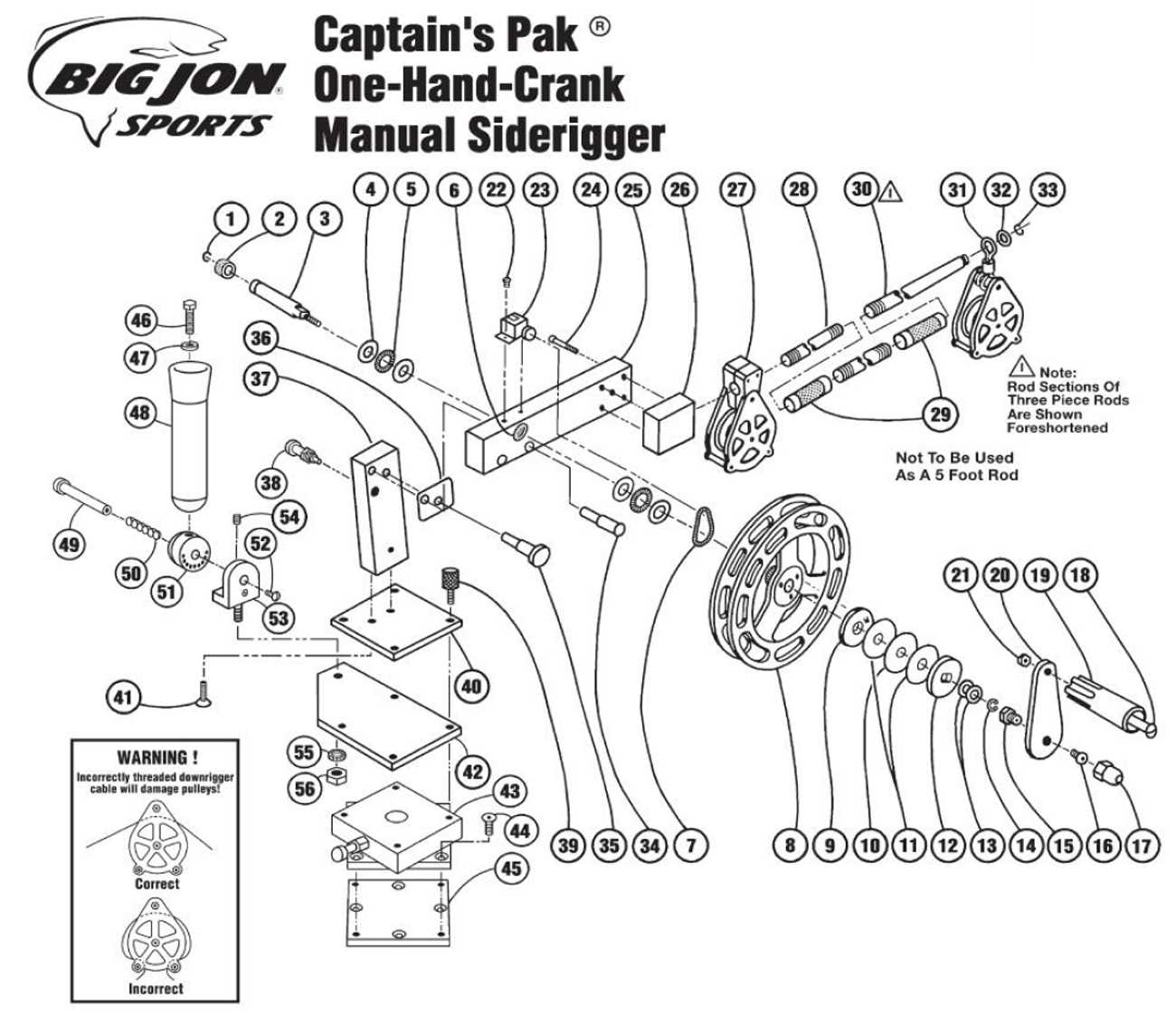 big jon downrigger parts diagram