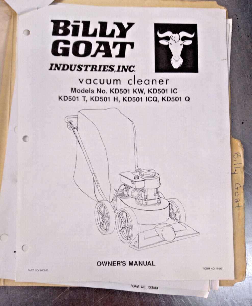 billy goat vacuum parts diagram