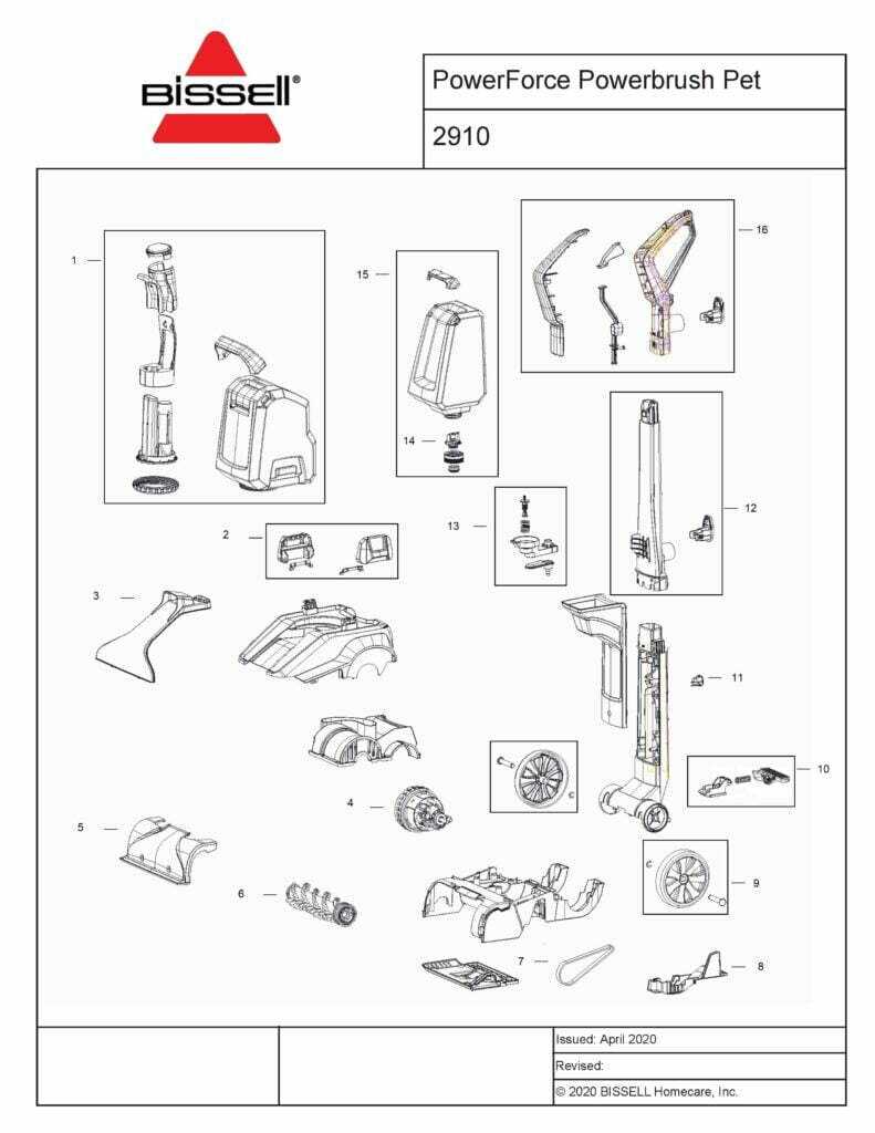 bissell powerforce parts diagram