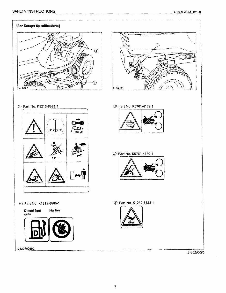 kubota tg1860g parts diagram