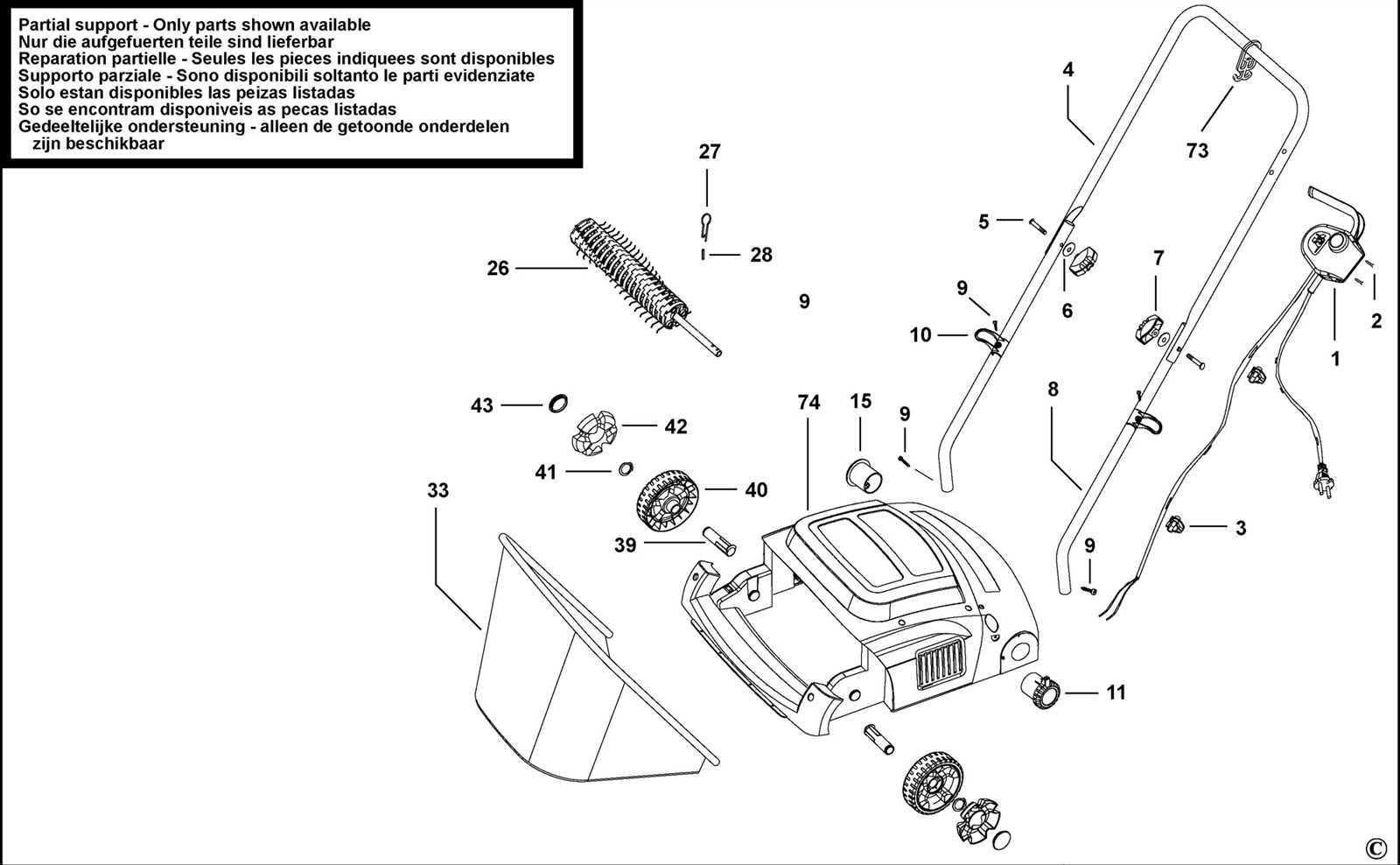 black and decker electric mower parts diagram