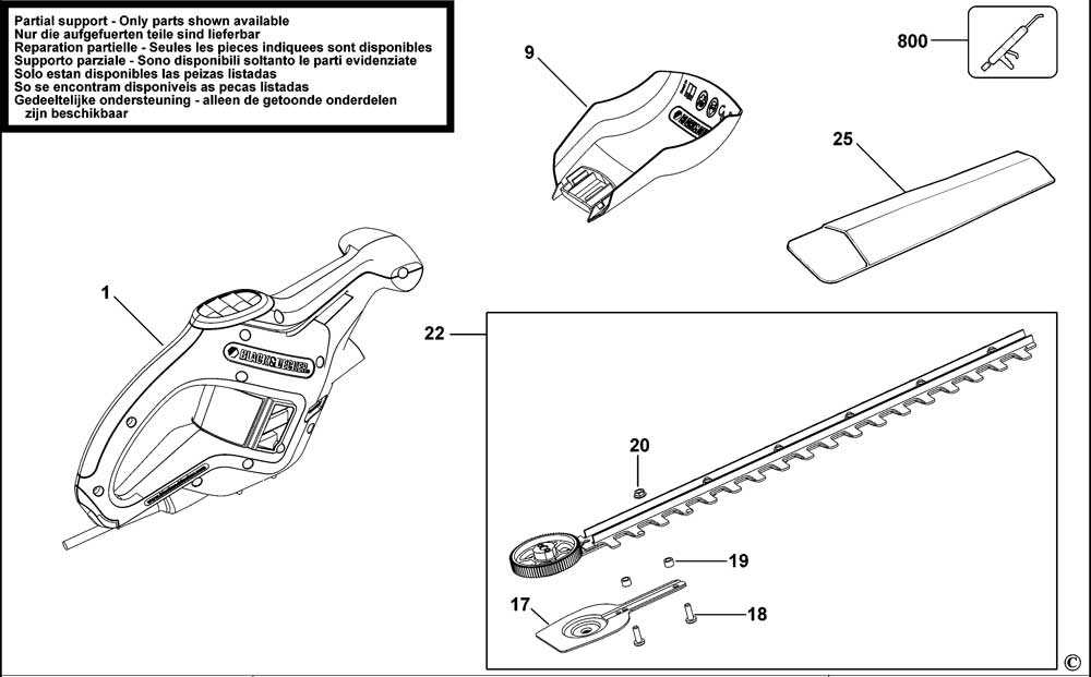 black and decker hedge trimmer parts diagram