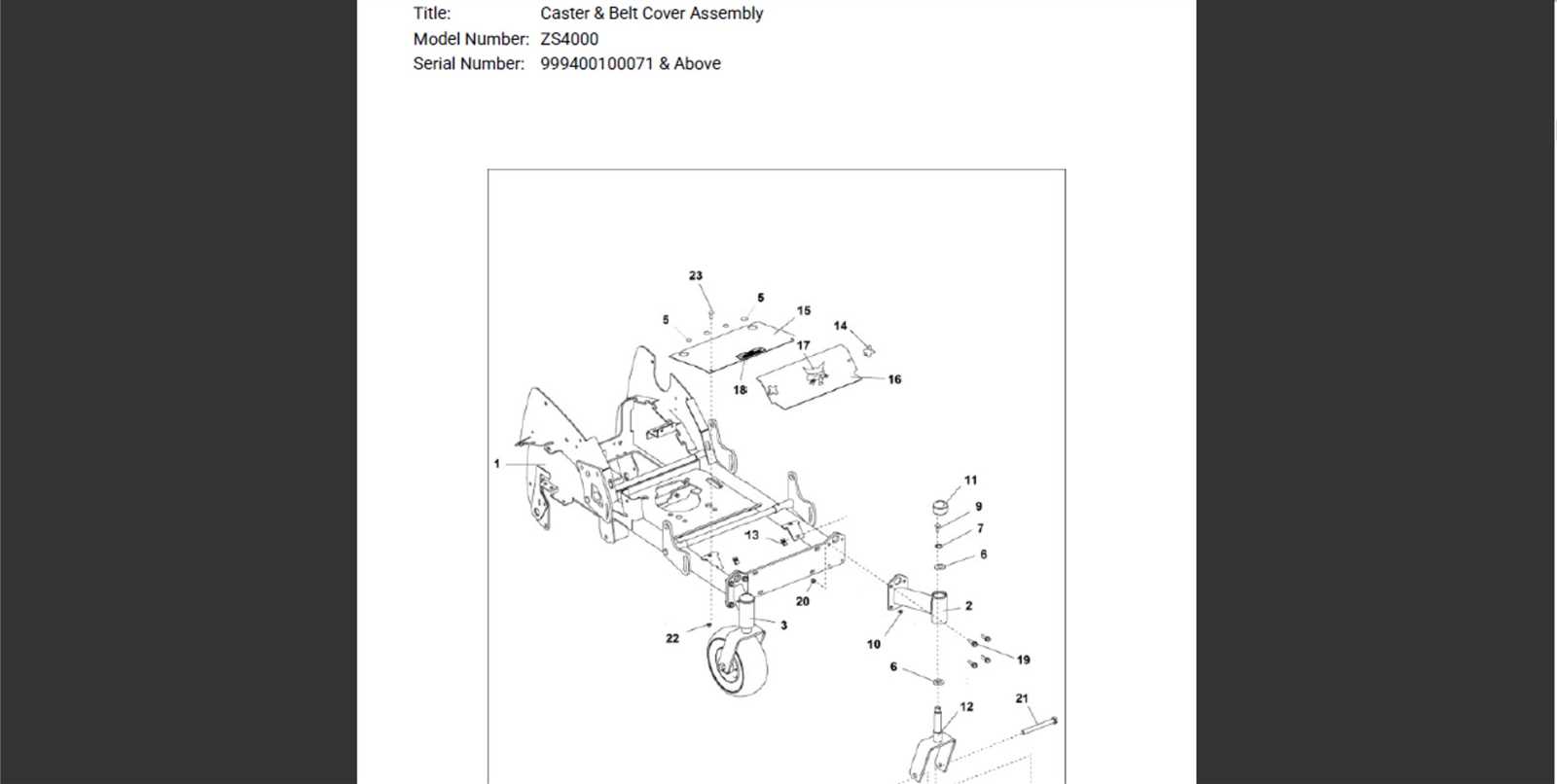 bobcat zs4000 parts diagram