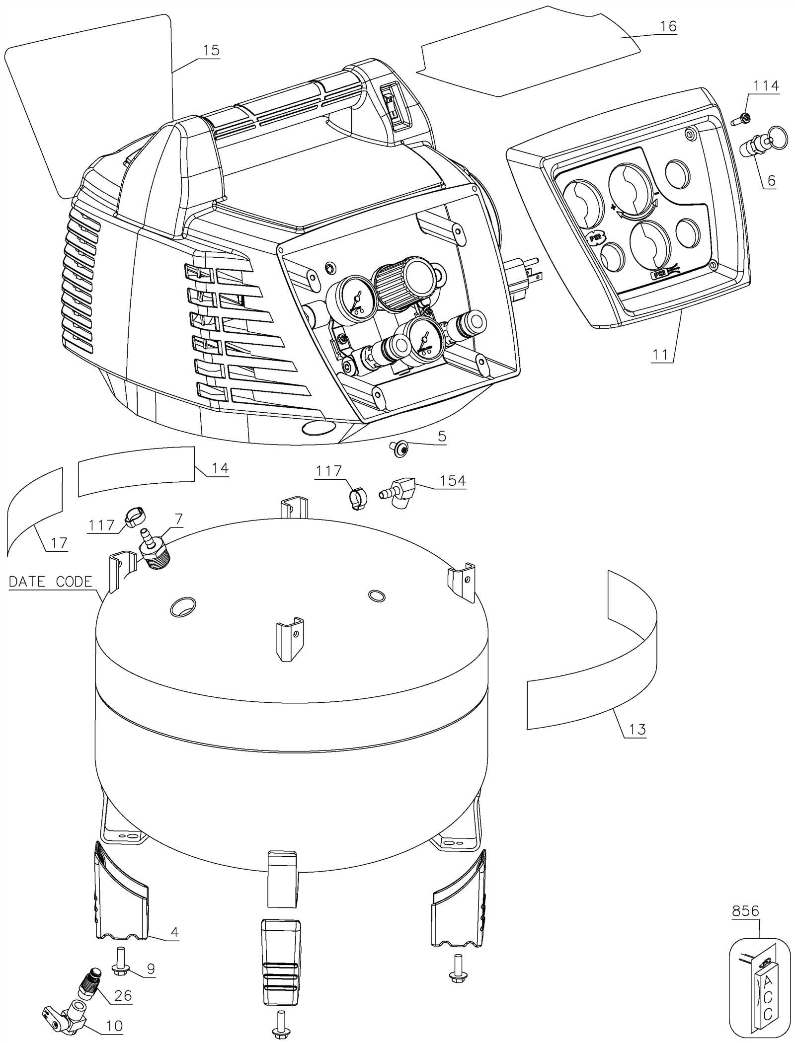 bostitch air compressor parts diagram