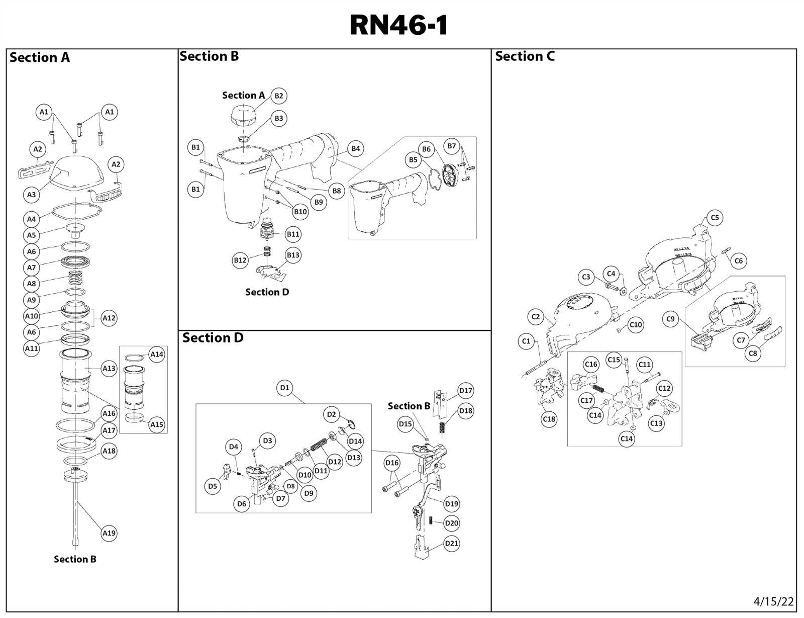 bostitch floor nailer parts diagram